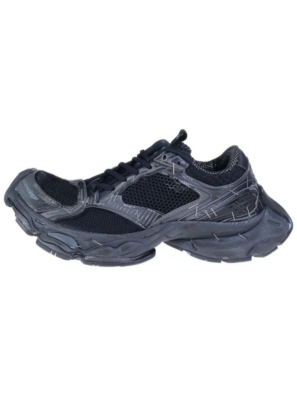 Balenciaga Stapler Mesh Low-Top Sneakers Black
